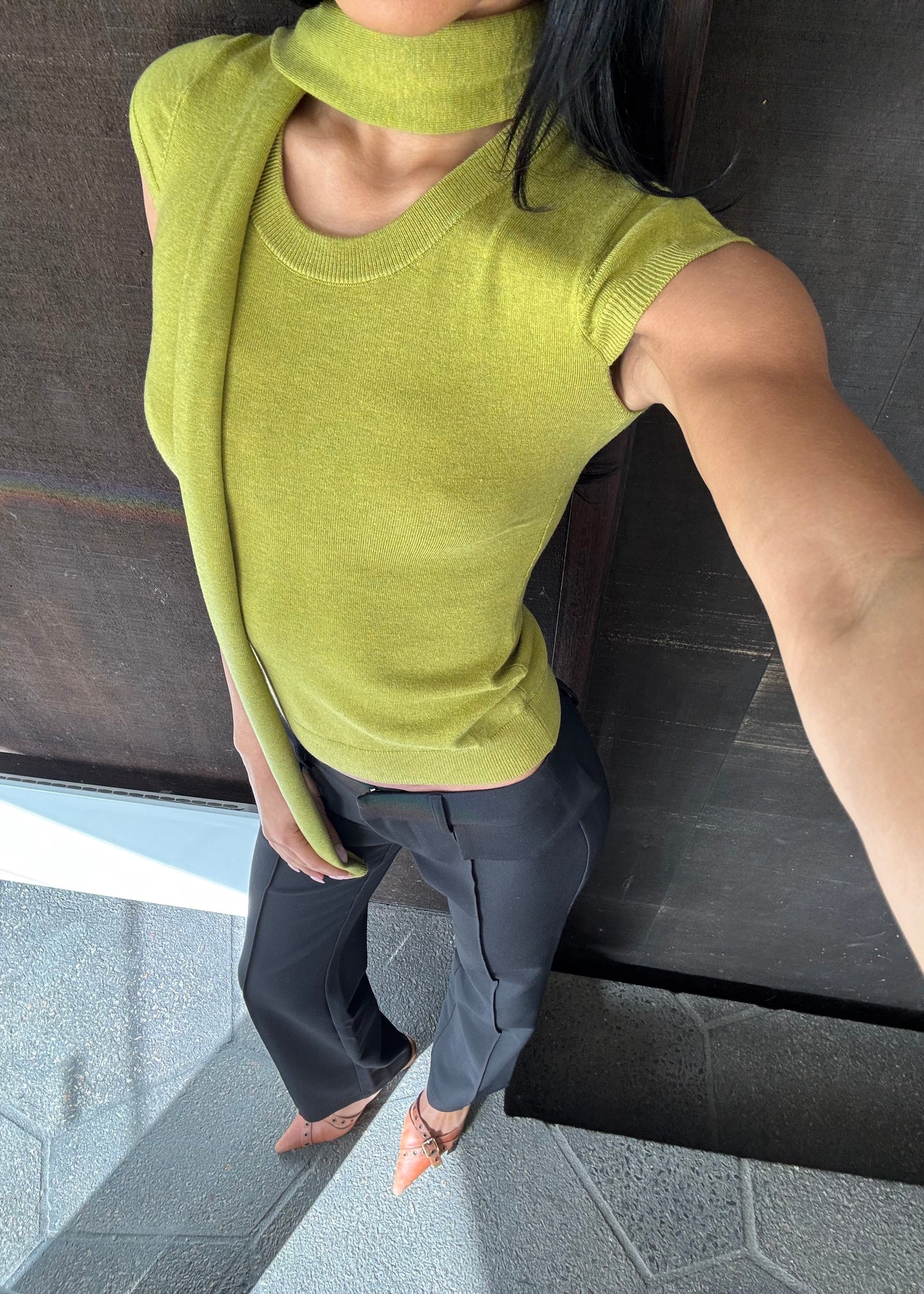 Miranda Scarf Top | Olive