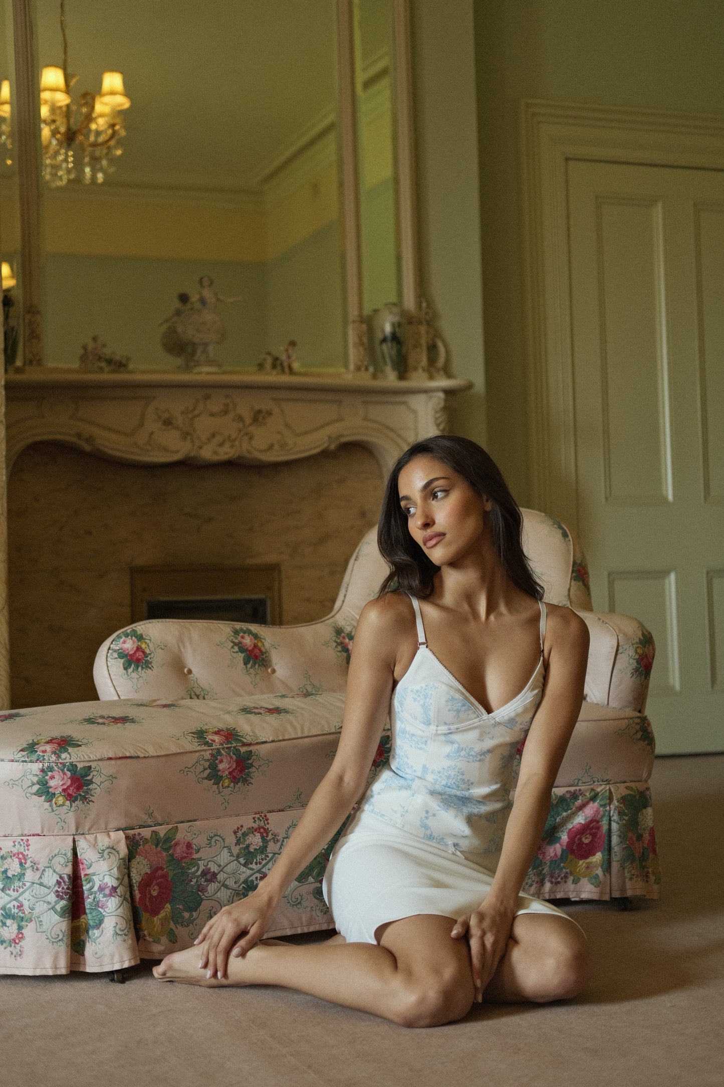Lana Bustier | Blue Toile