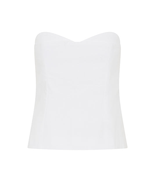 Kylie Linen Top | White