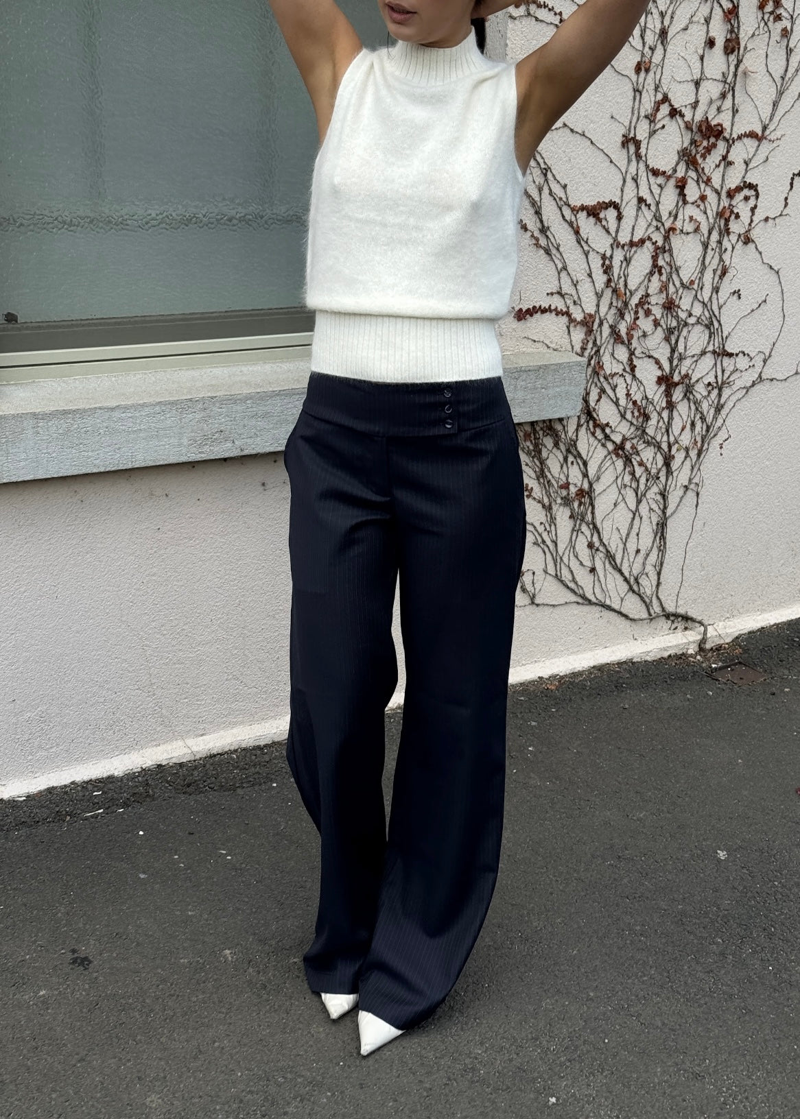 Paloma Pant | Navy Pinstripe