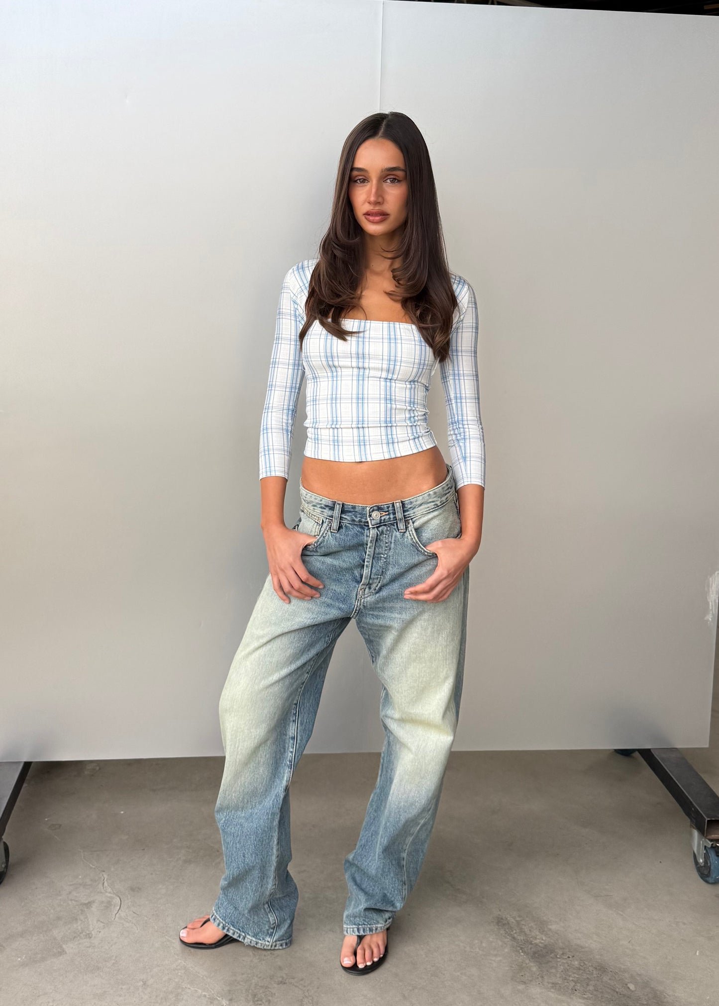 Isla Top | Blue Plaid
