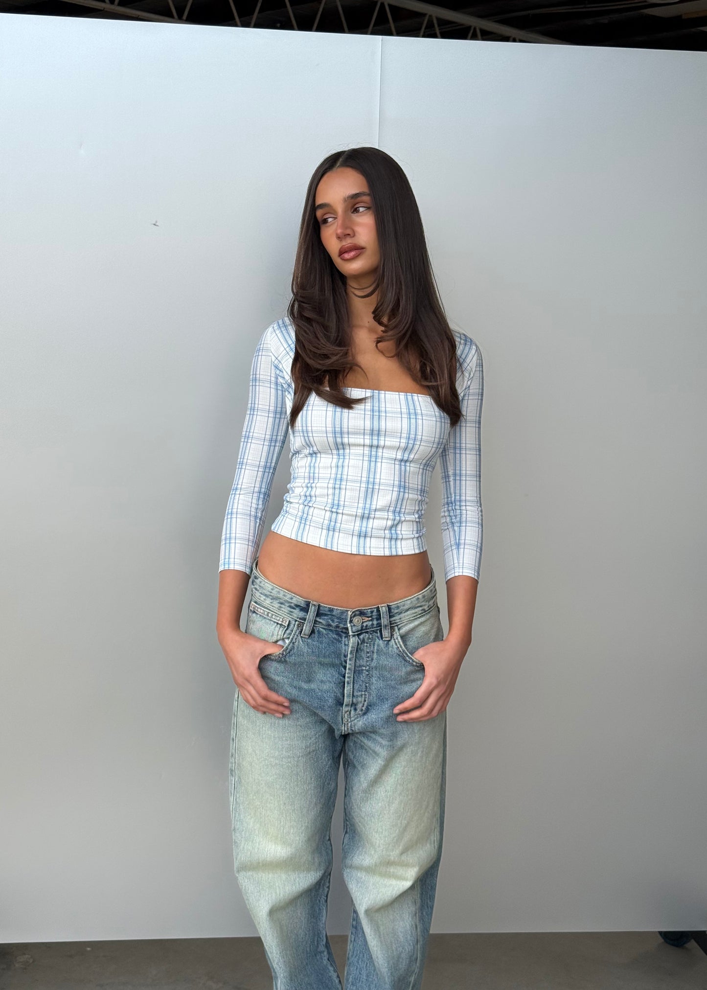 Isla Top | Blue Plaid